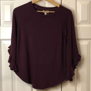 Cupio 3/4 length flutter sleeve top